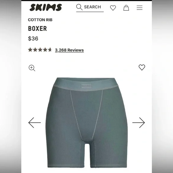 SKIMS Cotton Rib Plunge Bralette - Dark Gray - Picture 2 of 3